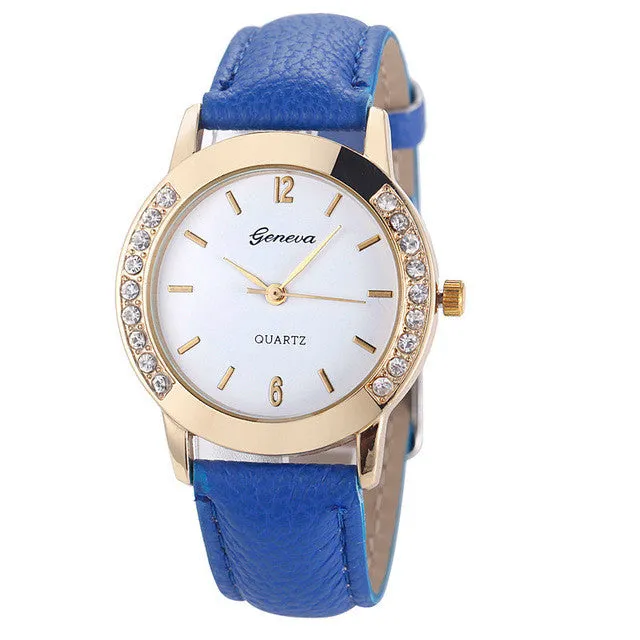 Luxury Dress Clock Female Brand Ladies Watch Diamond Analog Leather Band Quartz Wrist Watches Women Relogio Feminino