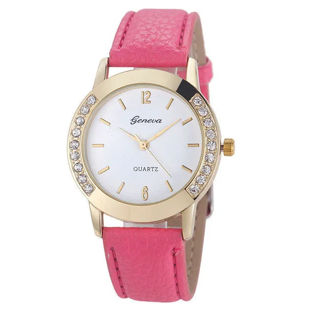 Luxury Dress Clock Female Brand Ladies Watch Diamond Analog Leather Band Quartz Wrist Watches Women Relogio Feminino