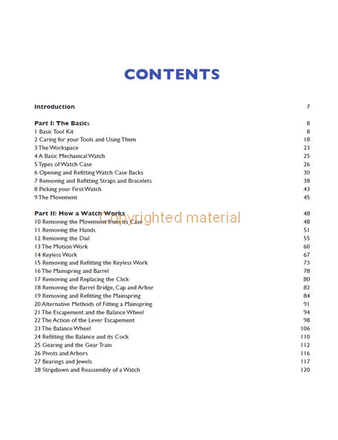 Maintaining and Repairing Mechanical Watches