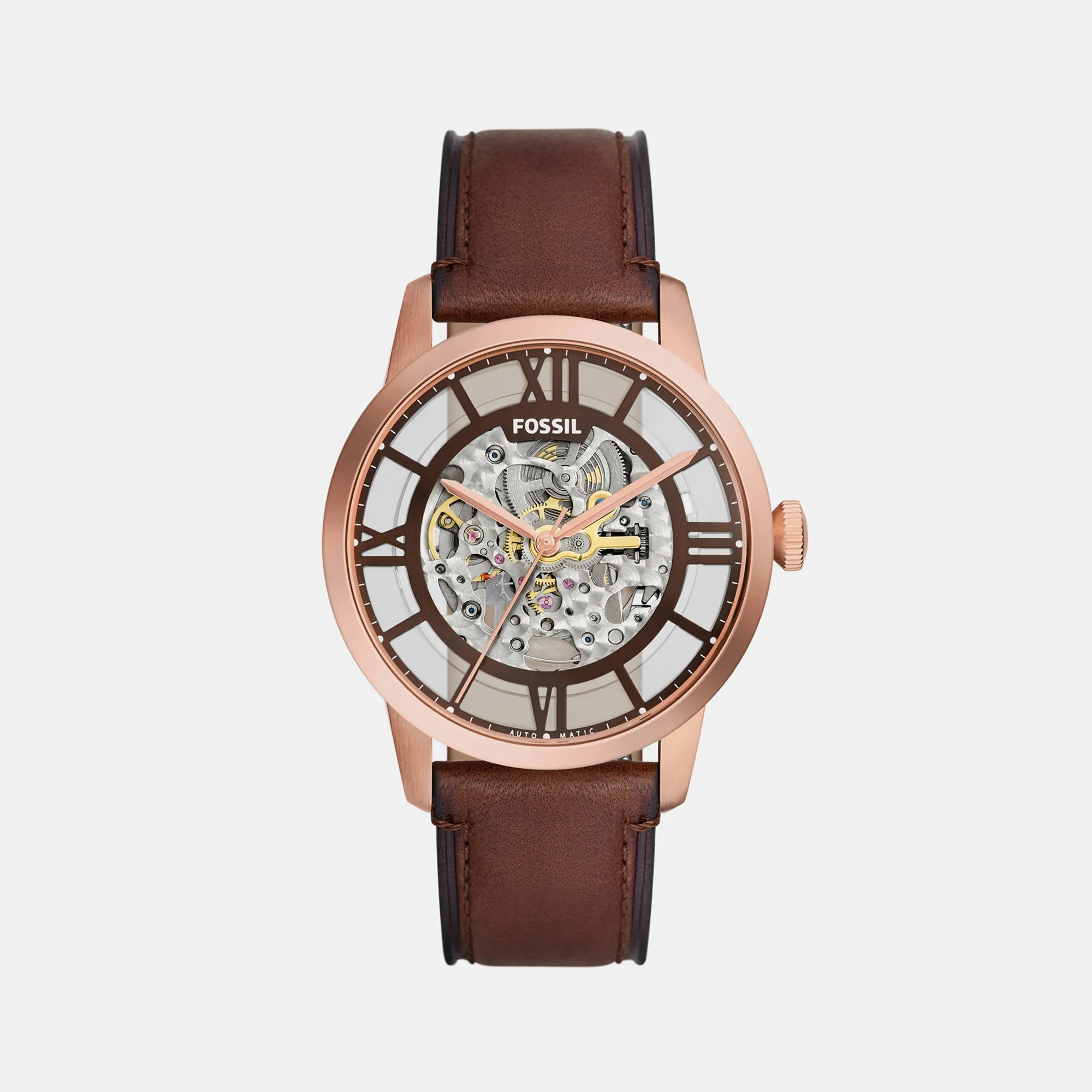 Men's Brown Analog Leather Automatic Watch ME3259