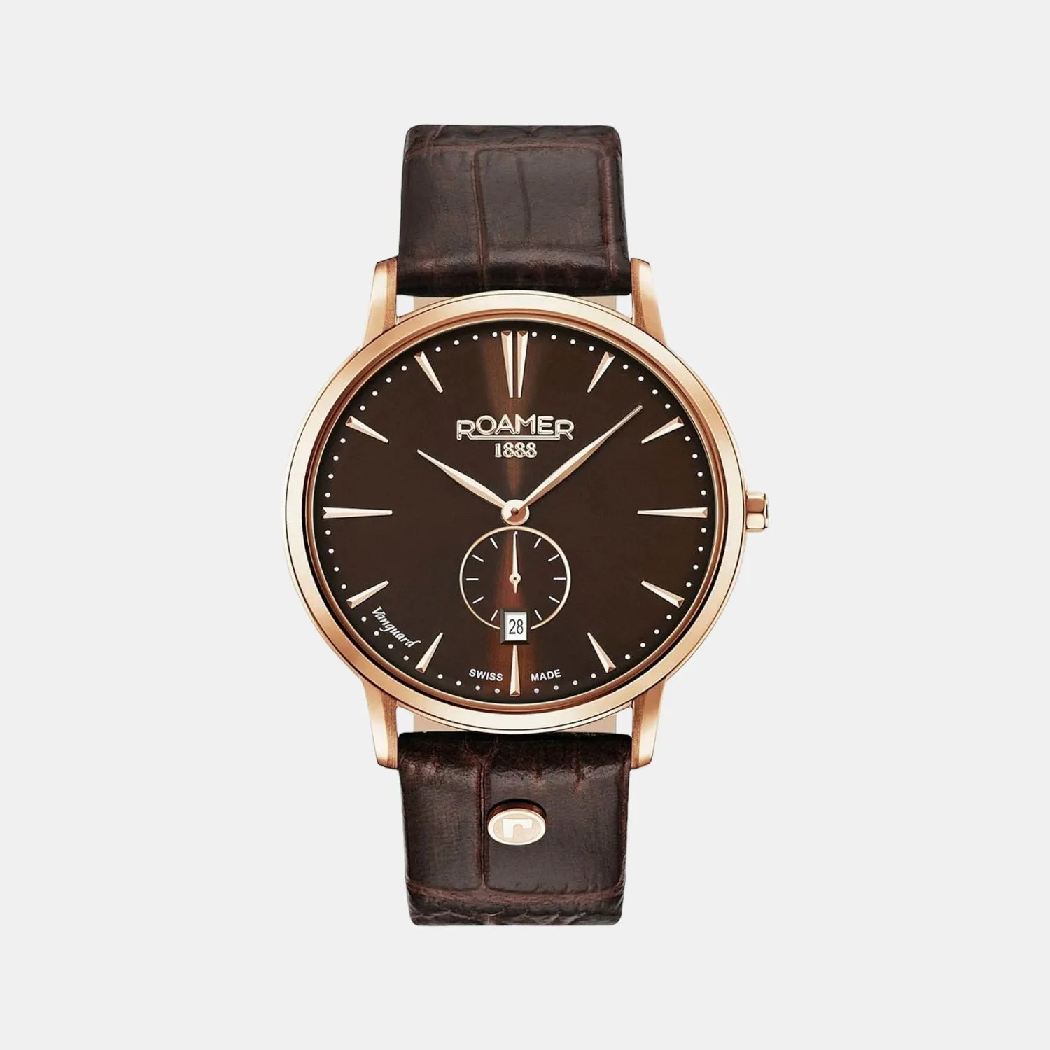 Men's Brown Analog Leather Watch 980812 49 55 09