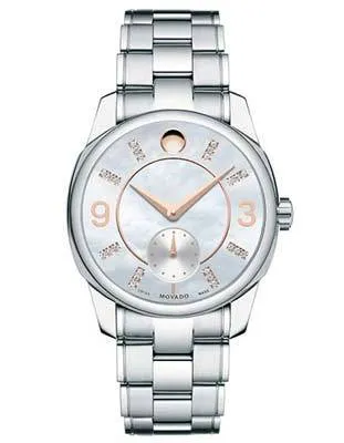 Movado LX Womans Watch - White MOP Dial w/ Rose Gold - Steel Case & Bracelet