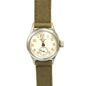 Original U.S. WWII Army 15-Jewel Wrist Watch Model 10 AK by BULOVA - Fully Functional