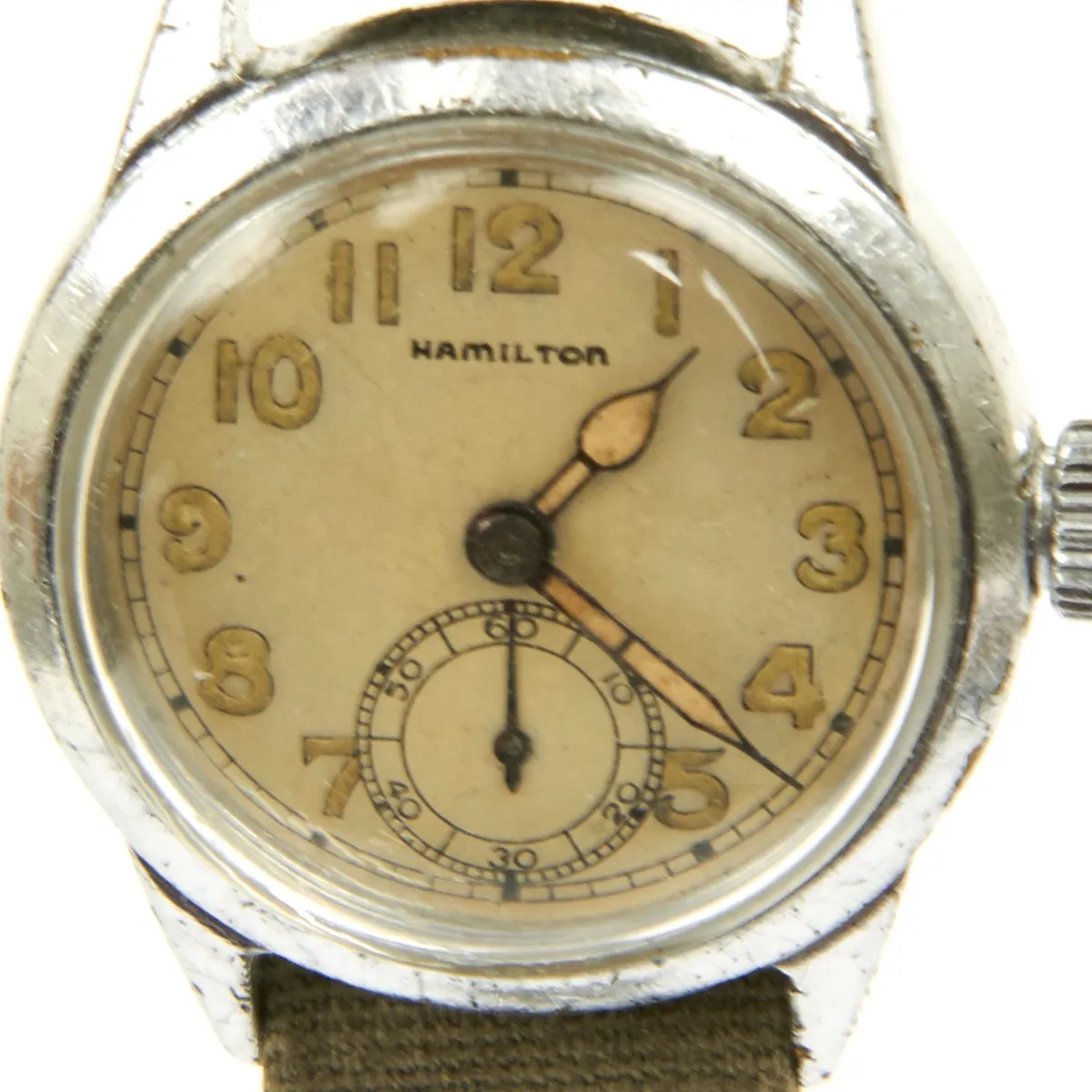 Original U.S. WWII Army Model 987A Wrist Watch by Hamilton - Fully Functional - Officer Grade