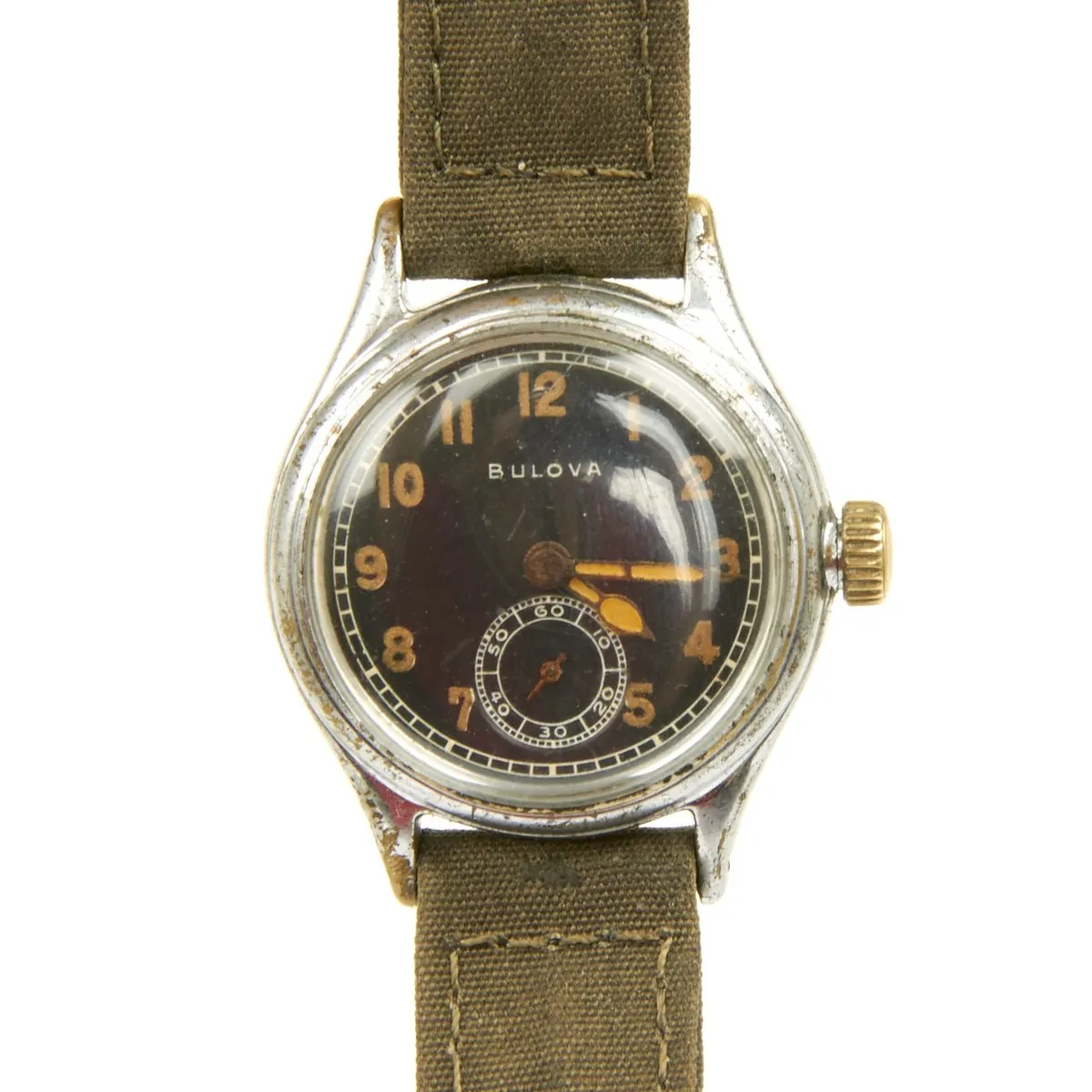 Original U.S. WWII Army Officer 15-Jewel Wrist Watch Model 10 AK by BULOVA - Fully Functional