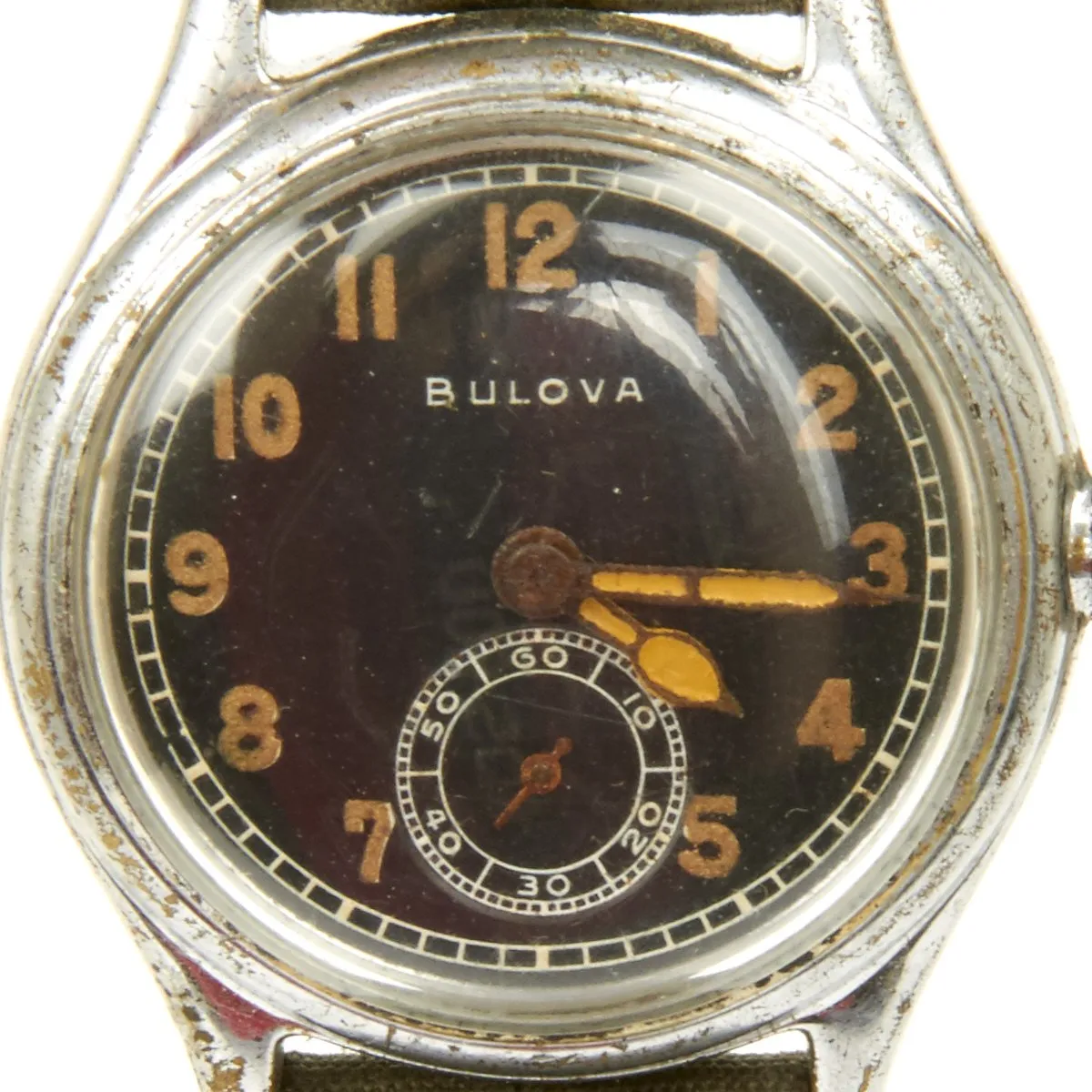 Original U.S. WWII Army Officer 15-Jewel Wrist Watch Model 10 AK by BULOVA - Fully Functional