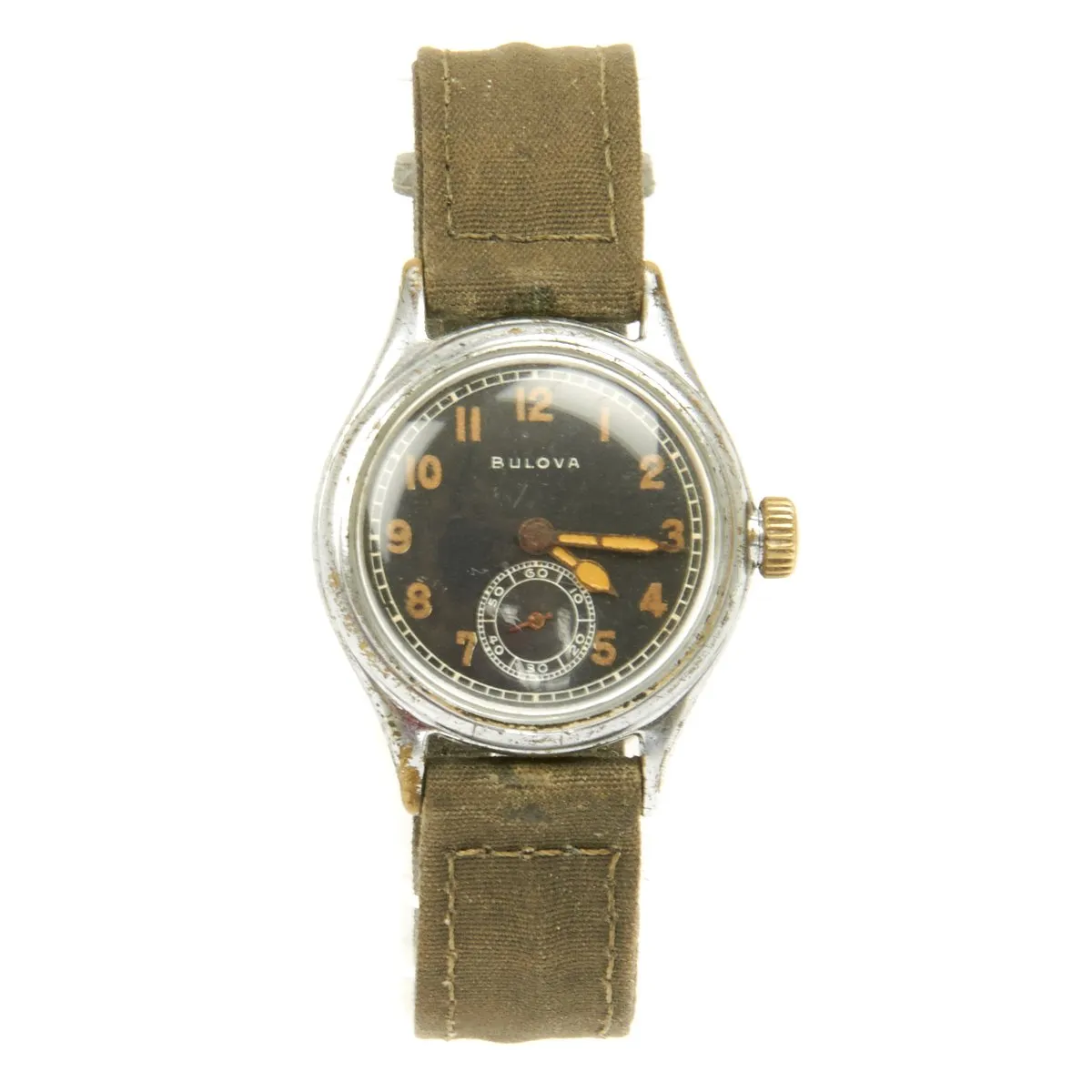 Original U.S. WWII Army Officer 15-Jewel Wrist Watch Model 10 AK by BULOVA - Fully Functional