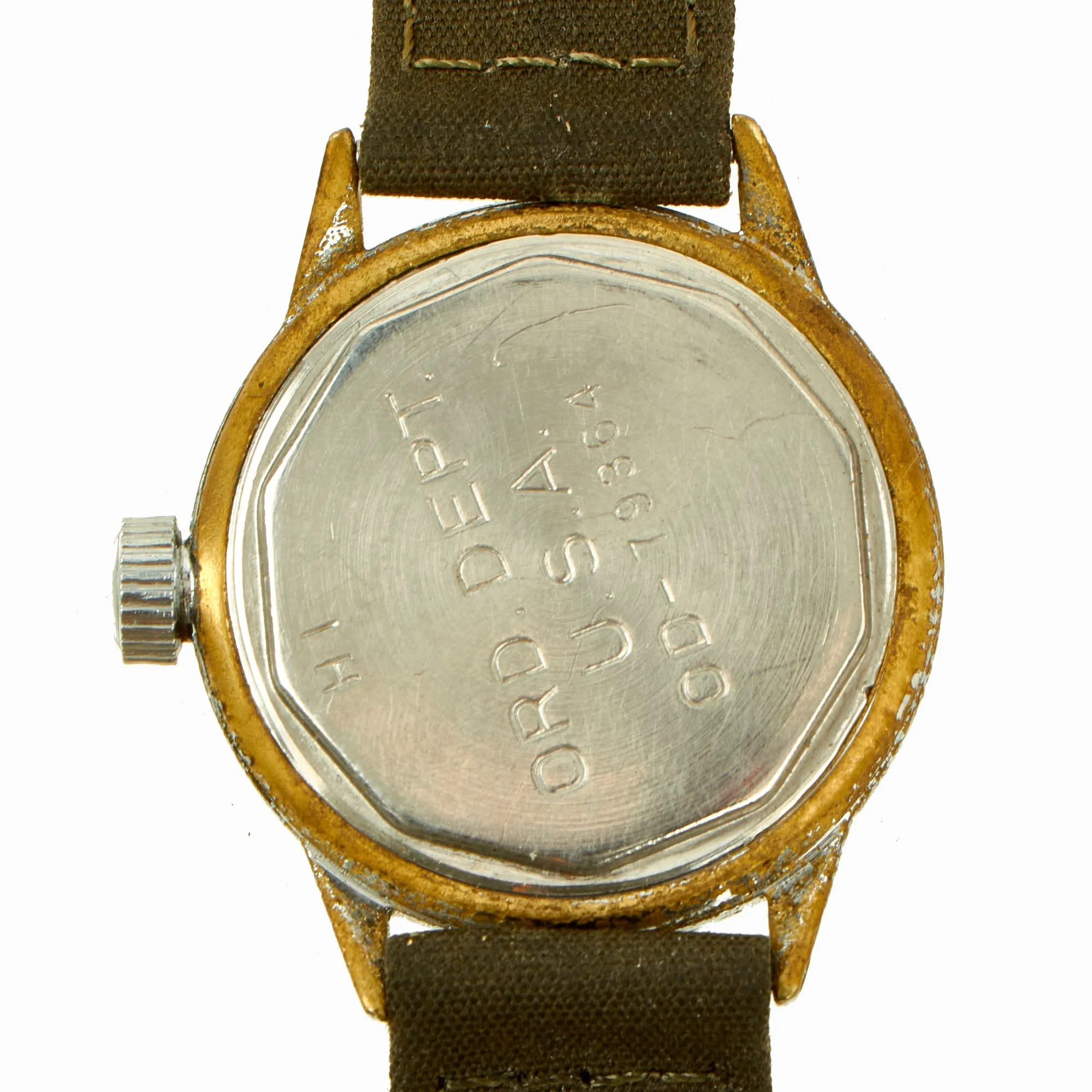 Original U.S. WWII Fully Functional US Army Ordnance Department 17-Jewel Wrist Watch by Waltham - Laundry Number Marked