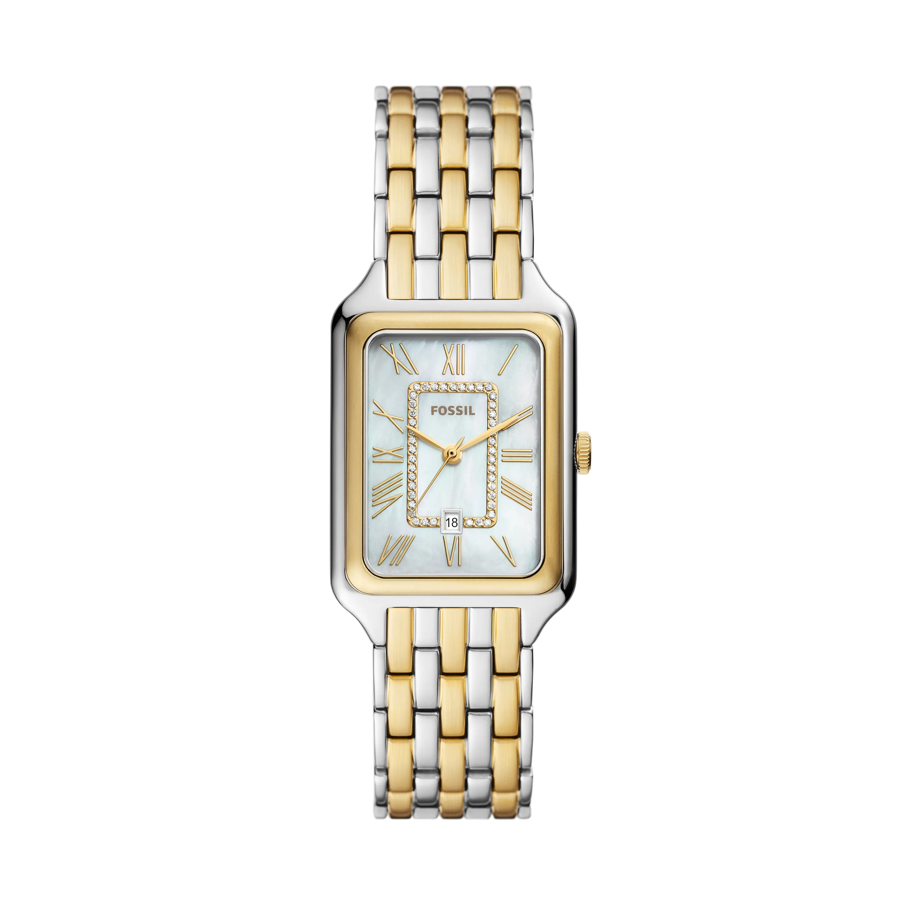 Raquel Three-Hand Date Two-Tone Stainless Steel Watch