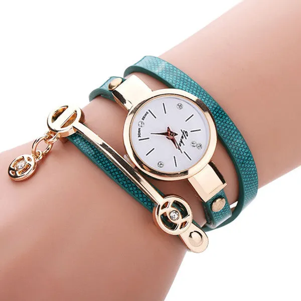 Rose Gold Charm Wrap Watch