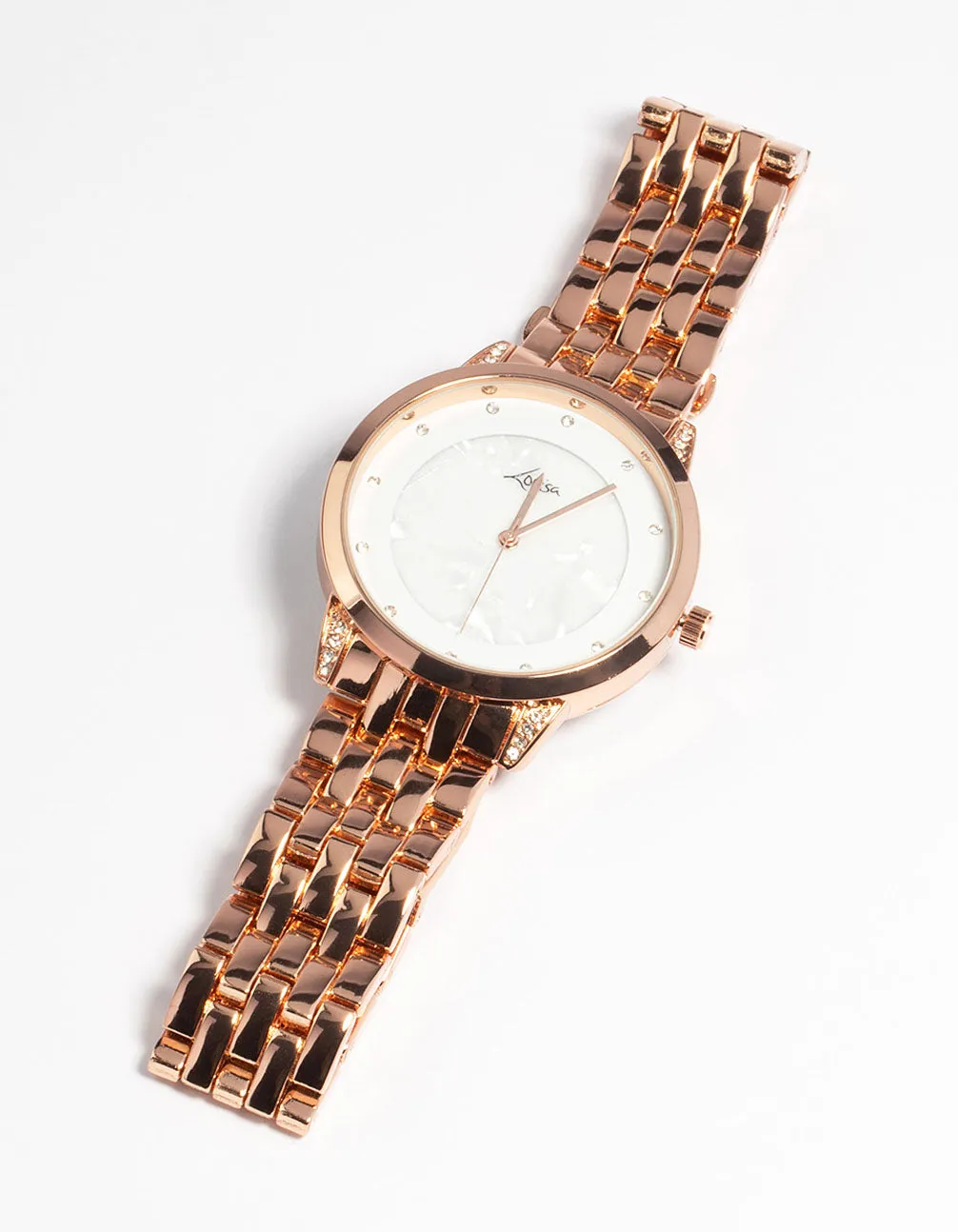 Rose Gold Diamante Marker Watch