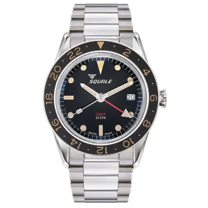 Squale SUB39GMTV Black on Stainless Steel Bracelet