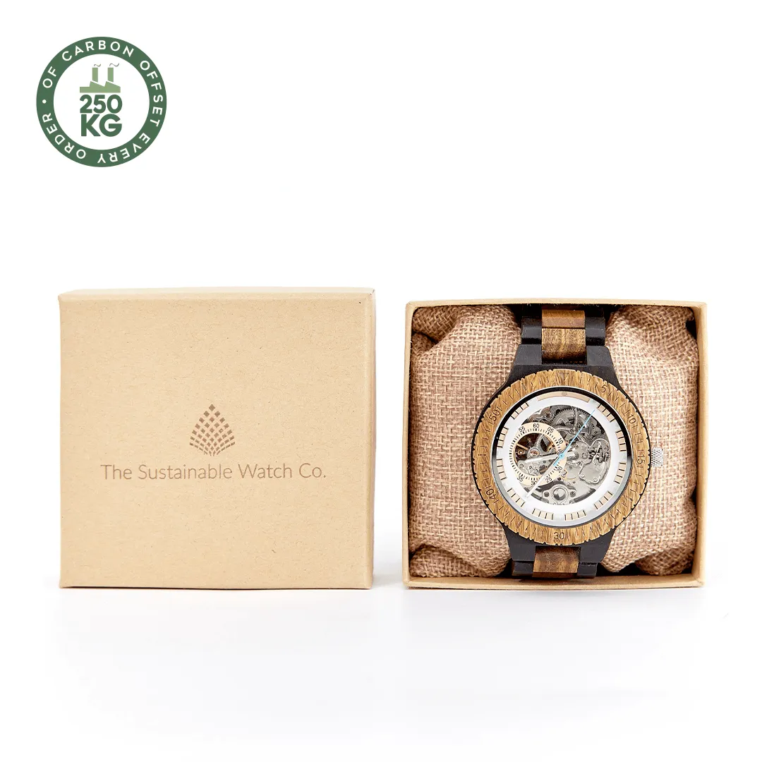 The Hemlock Men's Vegan Wooden Watch | Beige & Brown