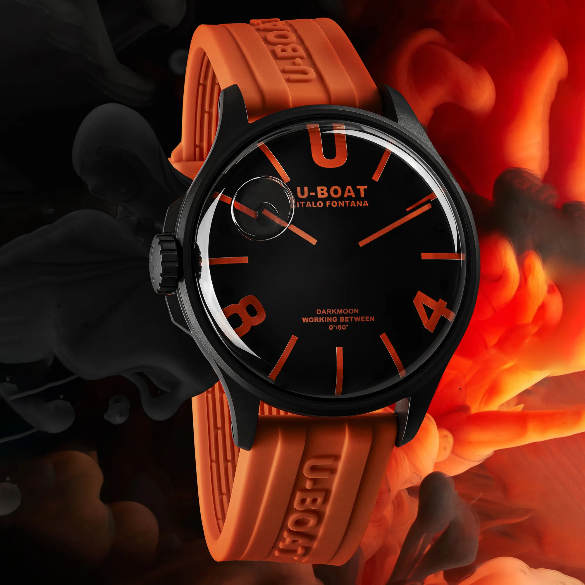 U-Boat Watch Darkmoon 44 Orange Black Curved PVD 9538/A