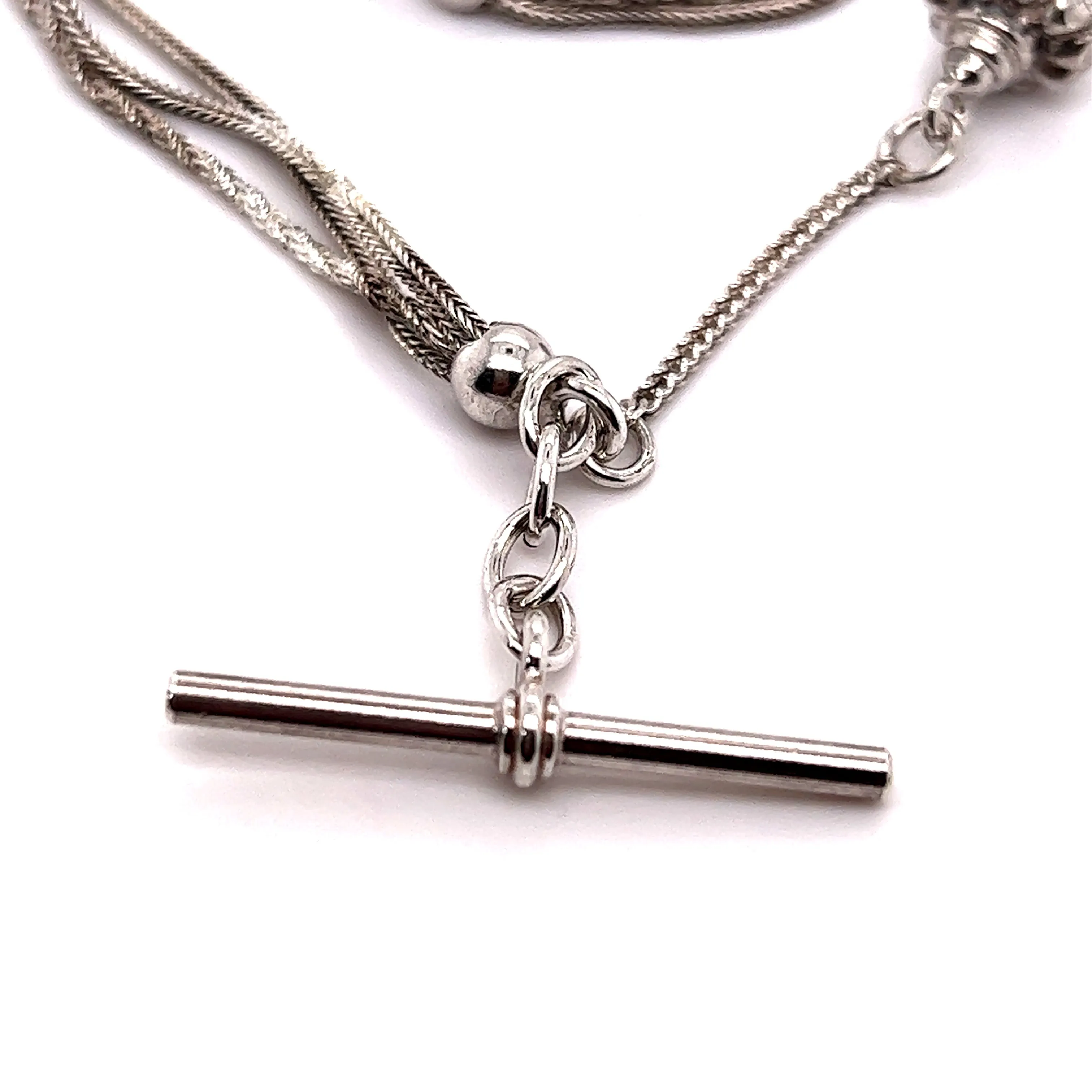 Vintage Silver Albertine Fob Chain