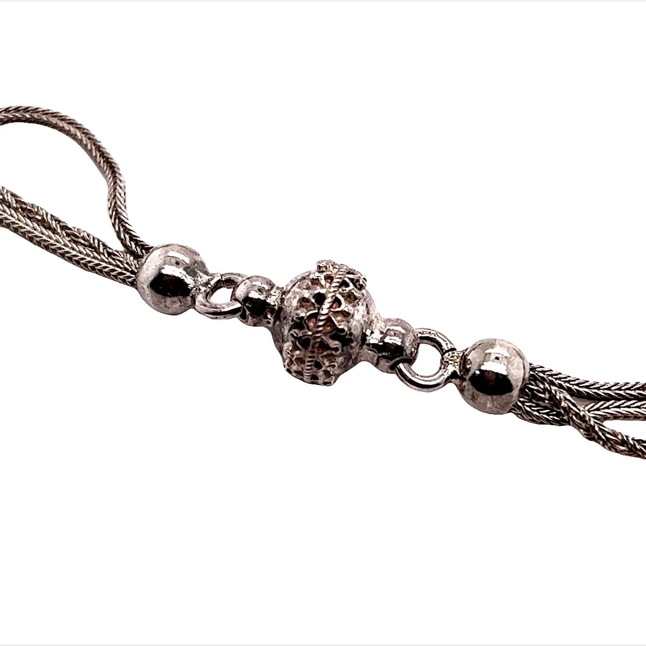 Vintage Silver Albertine Fob Chain