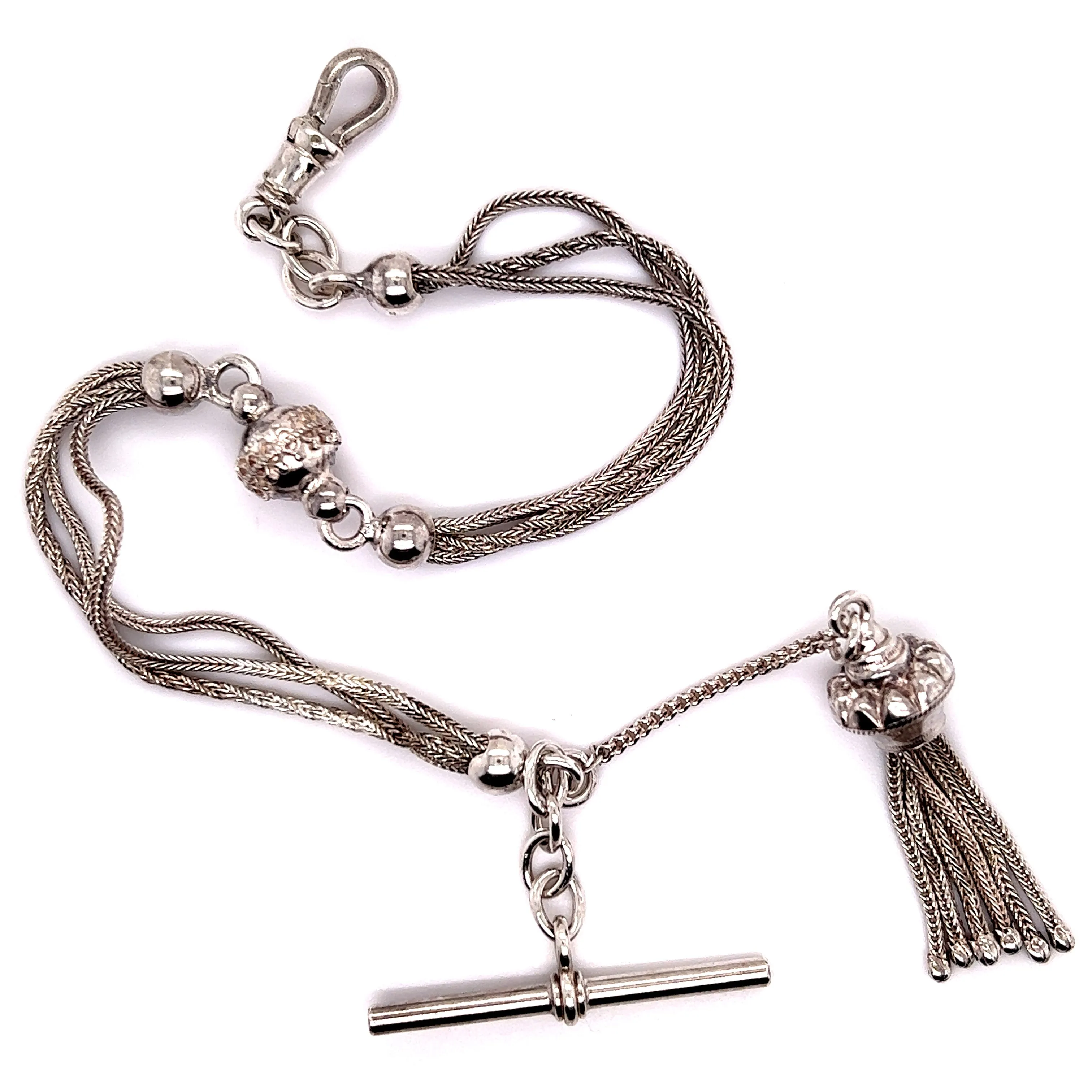 Vintage Silver Albertine Fob Chain