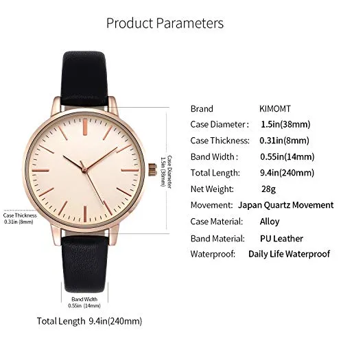 Women Watches Leather Band Luxury Quartz Waterproof Fashion Creative Wristwatch for Women Ladies Girls