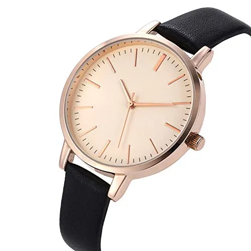 Women Watches Leather Band Luxury Quartz Waterproof Fashion Creative Wristwatch for Women Ladies Girls