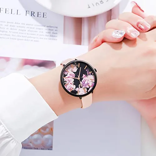 Women Watches Leather Band Luxury Quartz Waterproof Fashion Creative Wristwatch for Women Ladies Girls