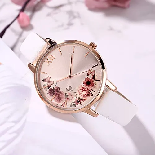 Women Watches Leather Band Luxury Quartz Waterproof Fashion Creative Wristwatch for Women Ladies Girls