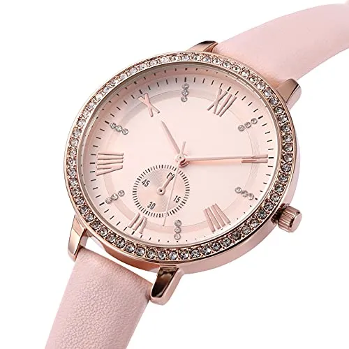 Women Watches Leather Band Luxury Quartz Waterproof Fashion Creative Wristwatch for Women Ladies Girls