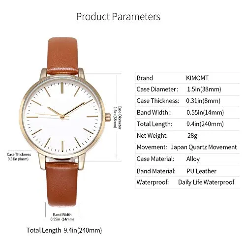 Women Watches Leather Band Luxury Quartz Waterproof Fashion Creative Wristwatch for Women Ladies Girls