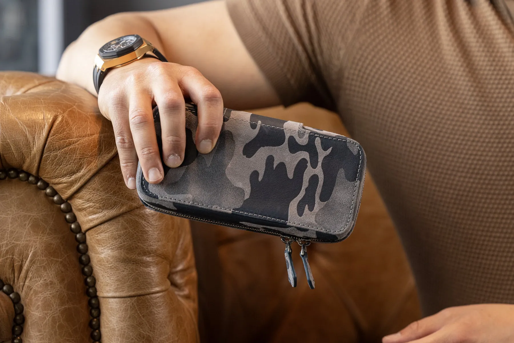 Zipper Camouflage Watch Case