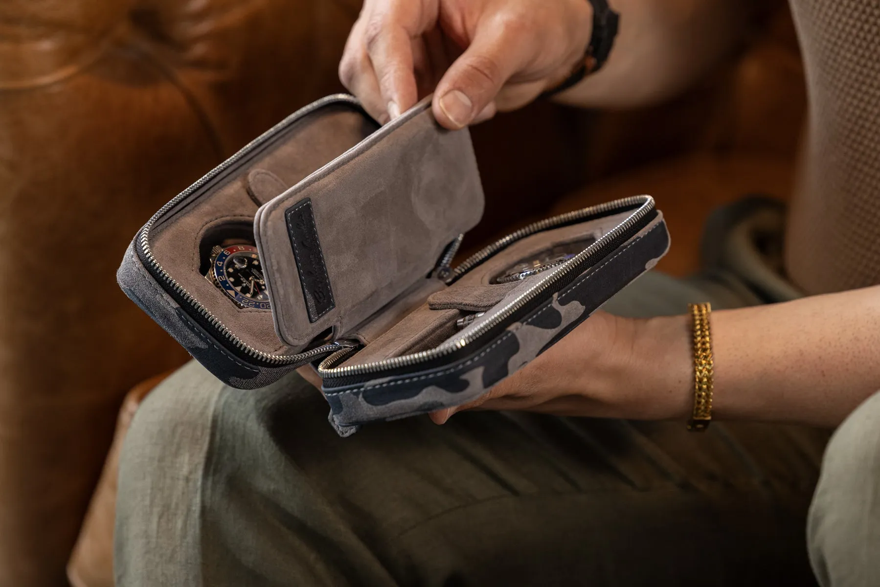 Zipper Camouflage Watch Case