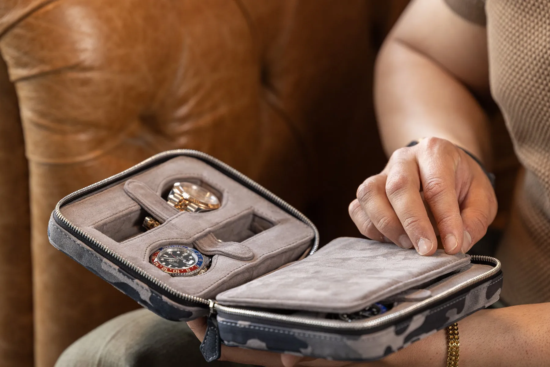 Zipper Camouflage Watch Case