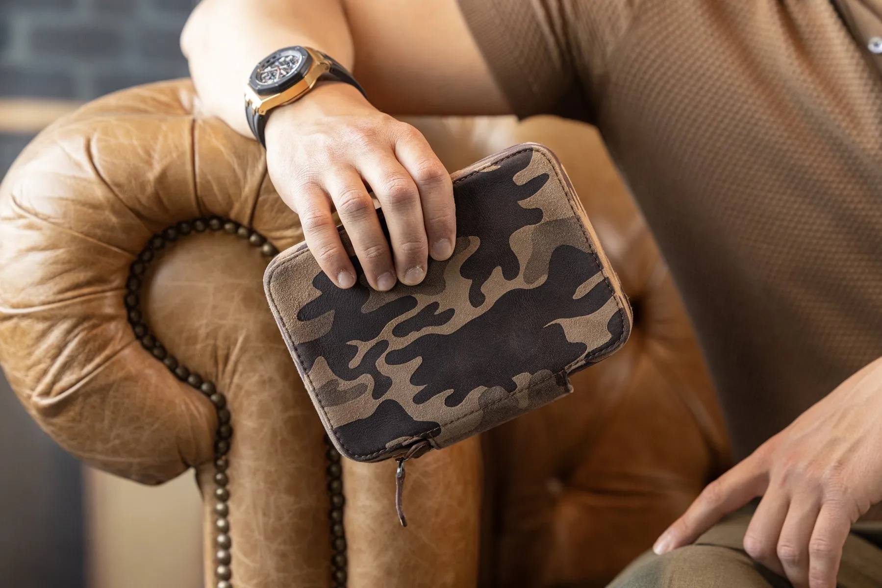 Zipper Camouflage Watch Case