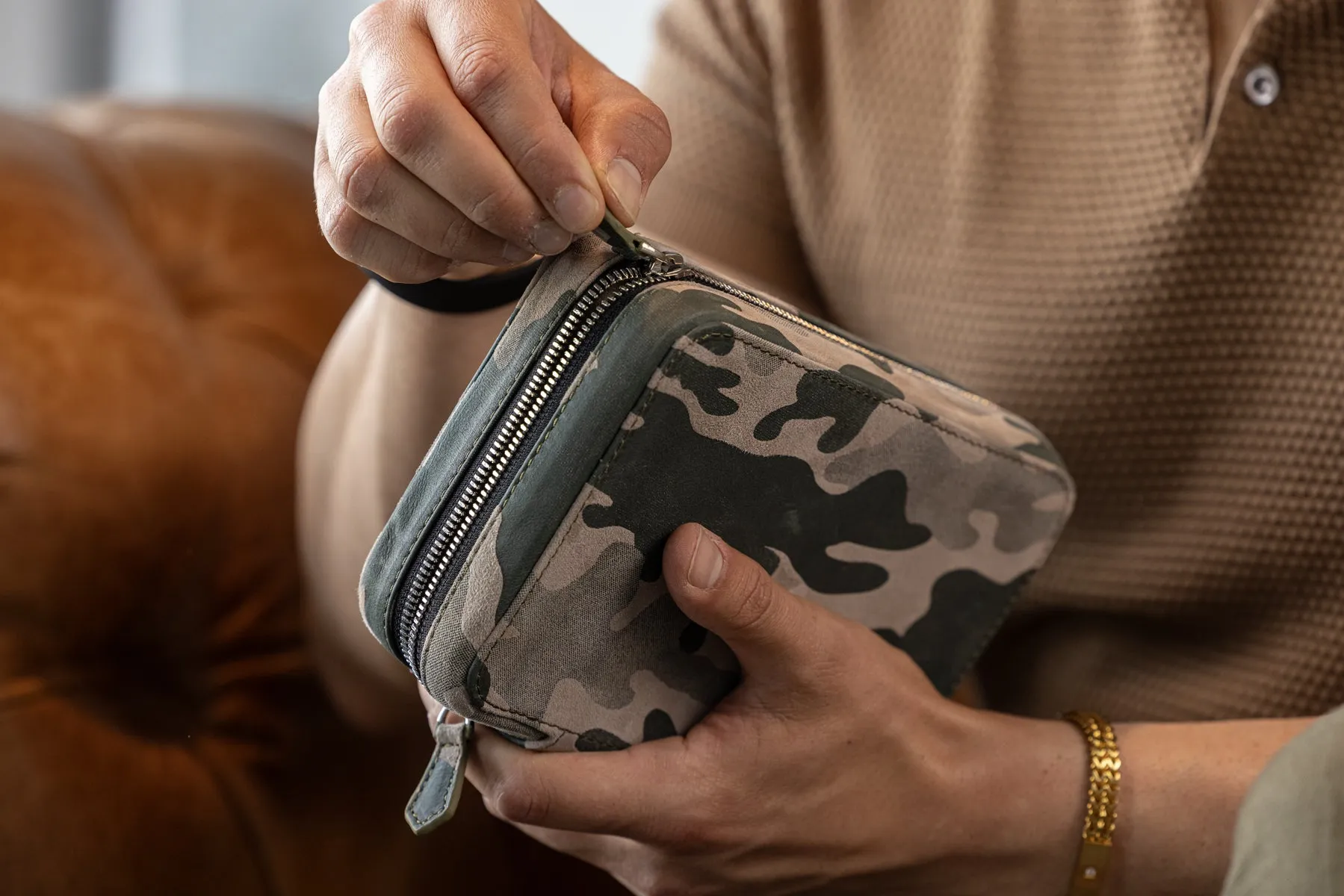 Zipper Camouflage Watch Case