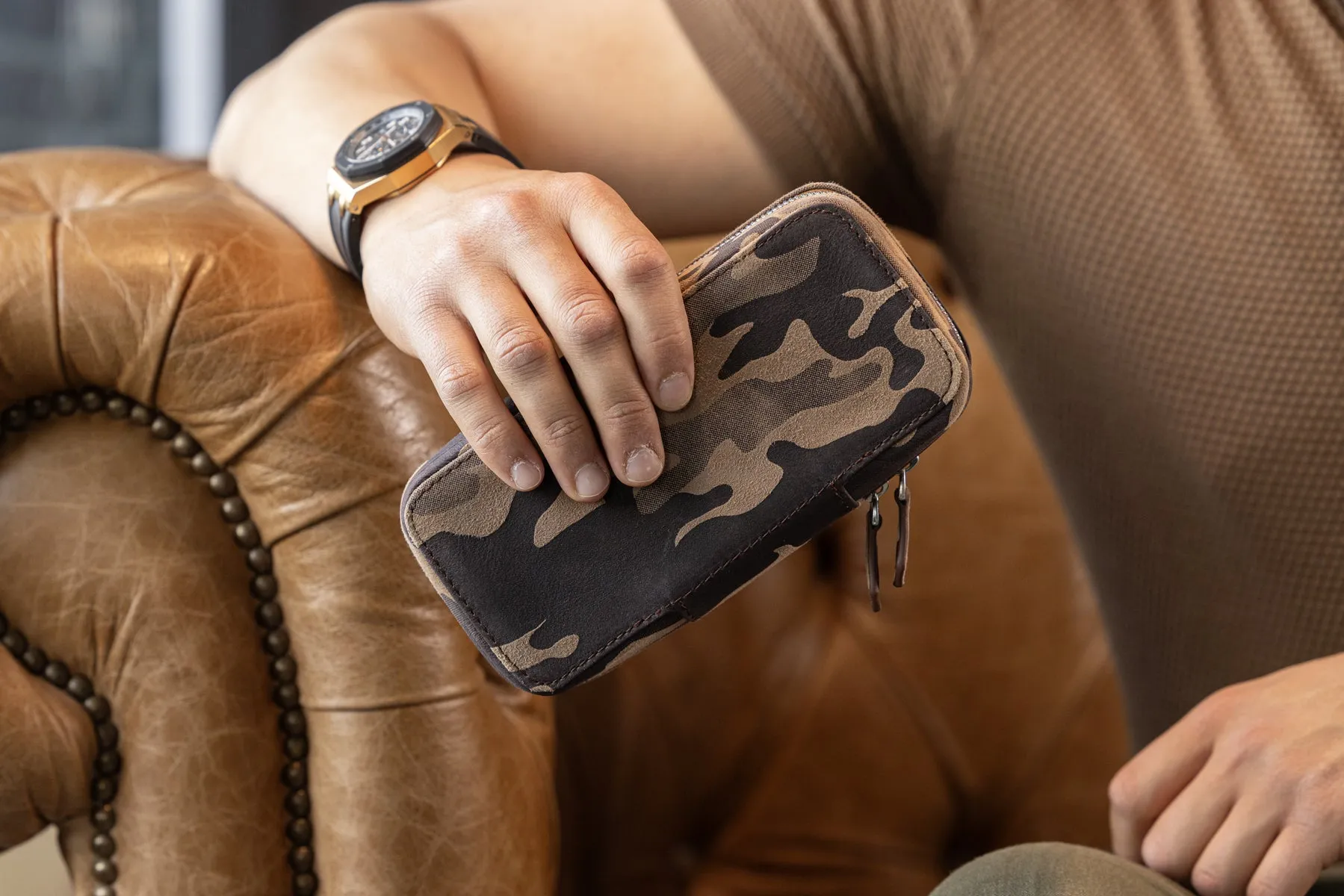 Zipper Camouflage Watch Case