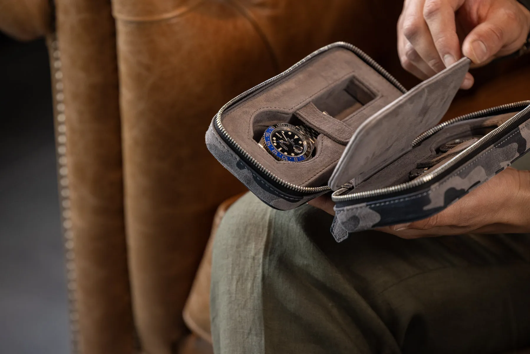 Zipper Camouflage Watch Case